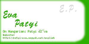 eva patyi business card